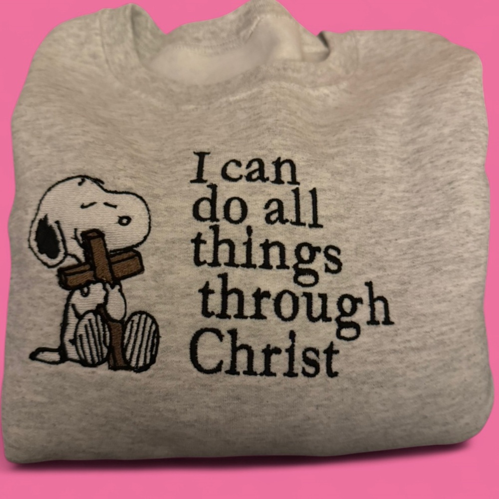 I can do all things through Christ embroidered sweater